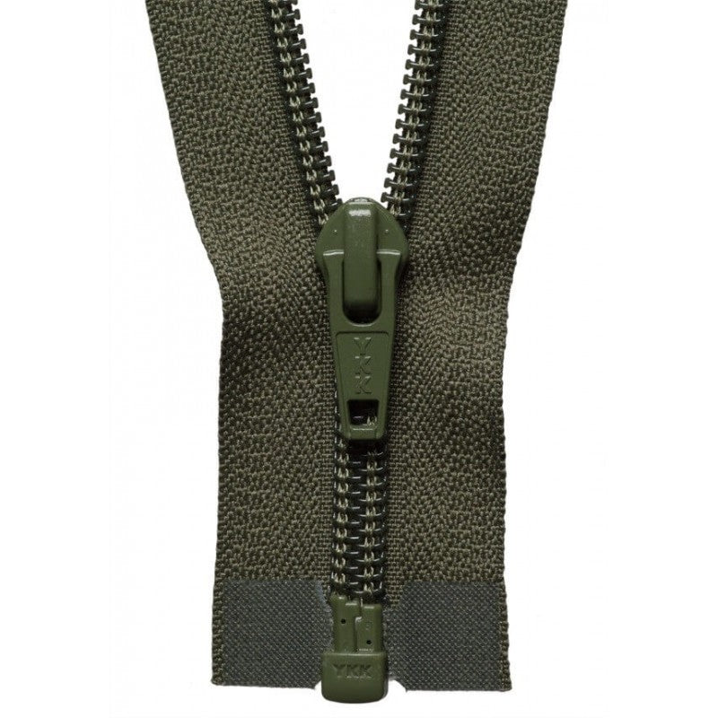 46cm Nylon Open End Medium Weight Zip Khaki