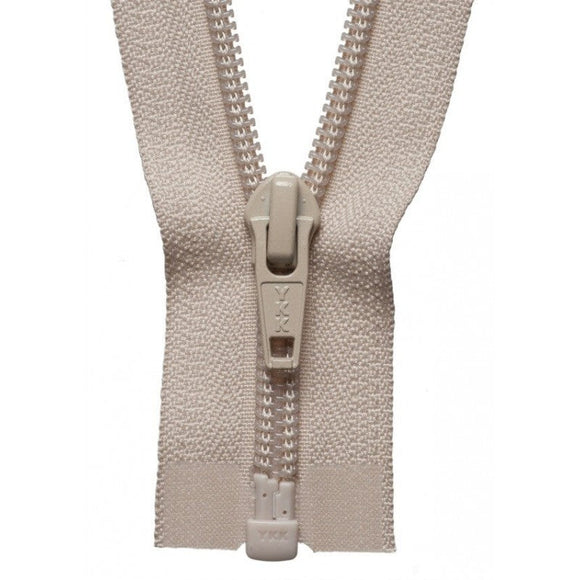 46cm Nylon Open End Medium Weight Zip Beige