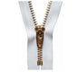 10cm Brass Jean Semi Auto Lock Zip White