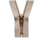 10cm Brass Jean Semi Auto Lock Zip Beige