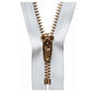 15cm Brass Jean Semi Auto Lock Zip White