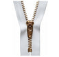 18cm Brass Jean Semi Auto Lock Zip White