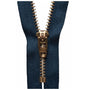 18cm Brass Jean Semi Auto Lock Zip Dark Navy