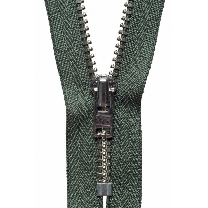18cm Metal Trouser Zip Spruce Green