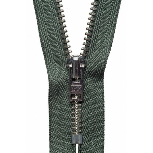18cm Metal Trouser Zip Spruce Green