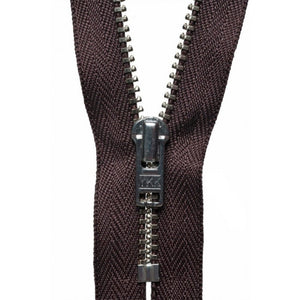 18cm Metal Trouser Zip Brown