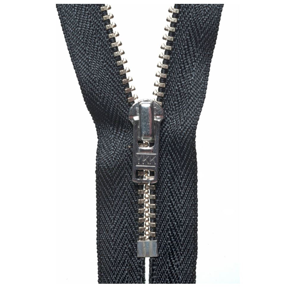 18cm Metal Trouser Zip Black