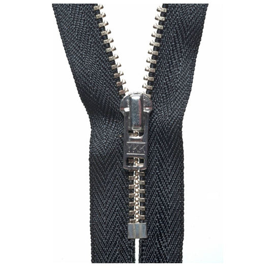 18cm Metal Trouser Zip Black