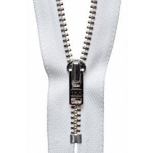 20cm Metal Trouser Zip White