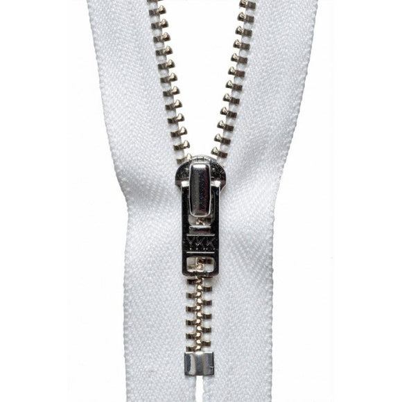 20cm Metal Trouser Zip White