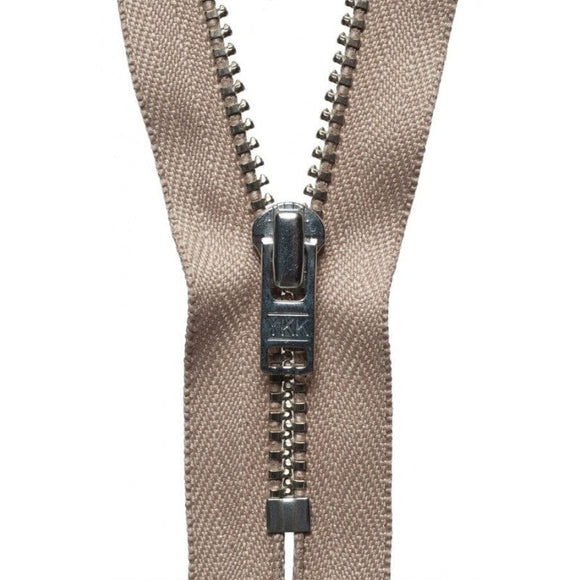 20cm Metal Trouser Zip Fawn