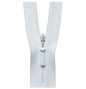 23cm Concealed Zip White