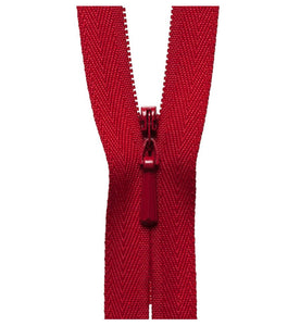 23cm Concealed Zip Red