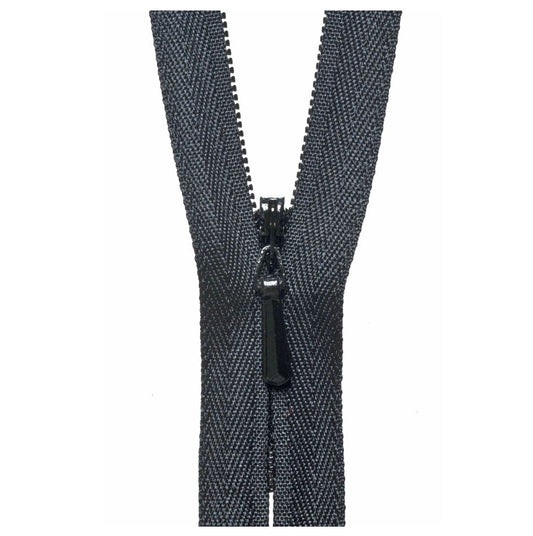 23cm Concealed Zip Black