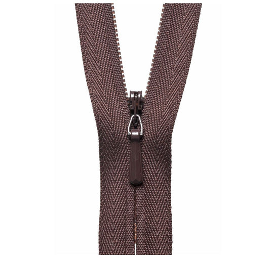 41cm Concealed Zip Brown