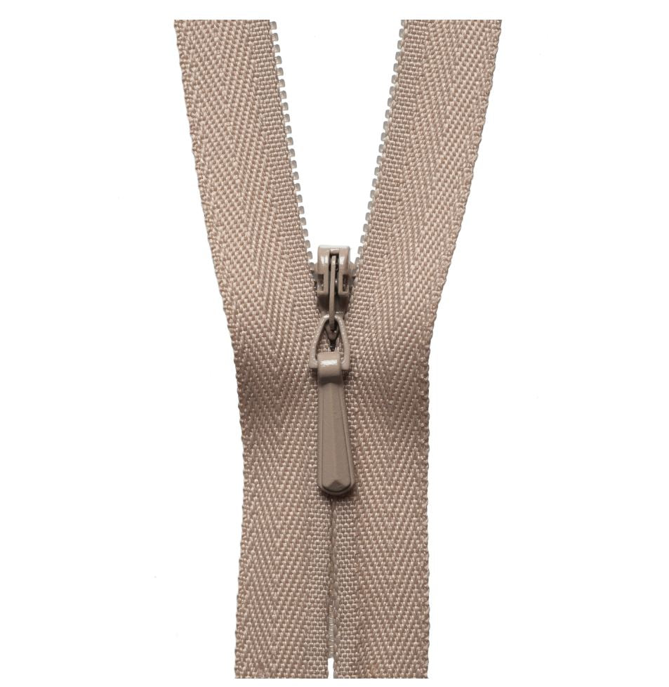 41cm Concealed Zip Fawn