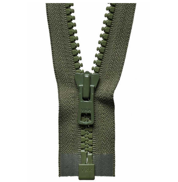 61cm Vislon Open End Heavy Weight Zip Khaki