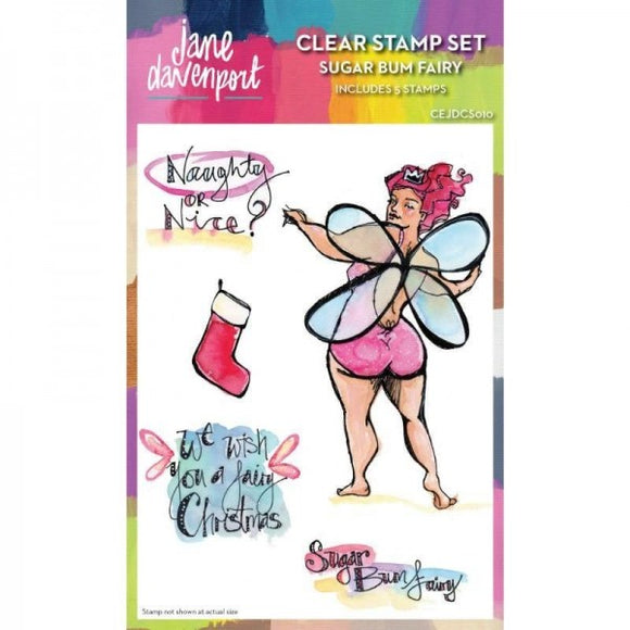 Jane Davenport Sugar Bum Fairy 6 in x 4 in Clear Stamp Set